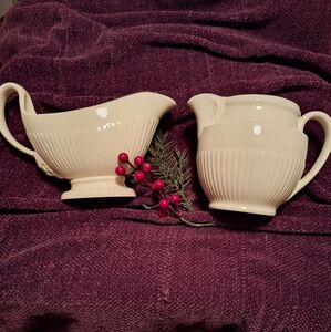 Wedgwood Of Etruria. Made In England.  Pitcher & Gravy Boat EDME .